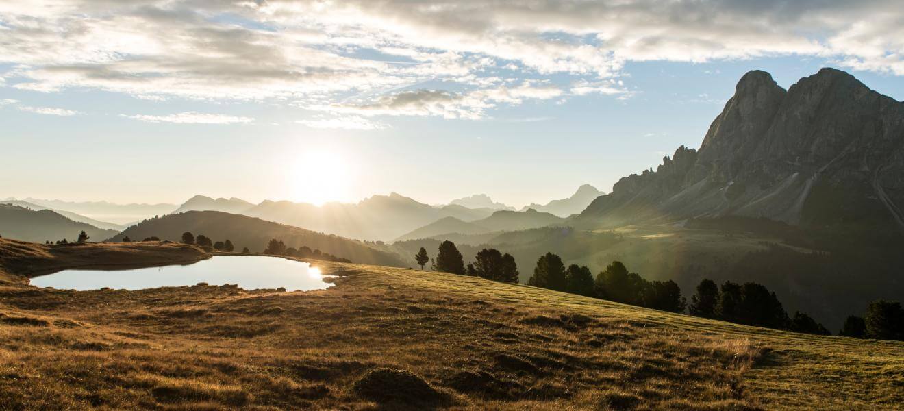 Blick auf den Peitlerkofel Peitlerkofel Dolomiten Südtirol